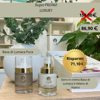 Combo Luxury TreeB: Siero Purissimo di Bava di Lumaca + Siero in Crema Bava di Lumaca e Veleno di Vipera